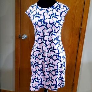 Jean-Pierreklifa Paris stretch easy wear pink blue animal print dress